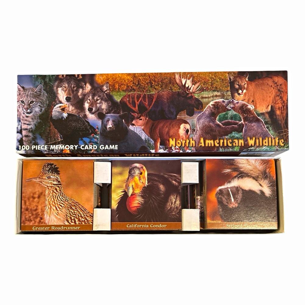 North American Wildlife 100-Card Memory Game, 2-4 Players
